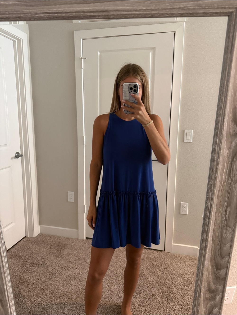 Blue mini dress